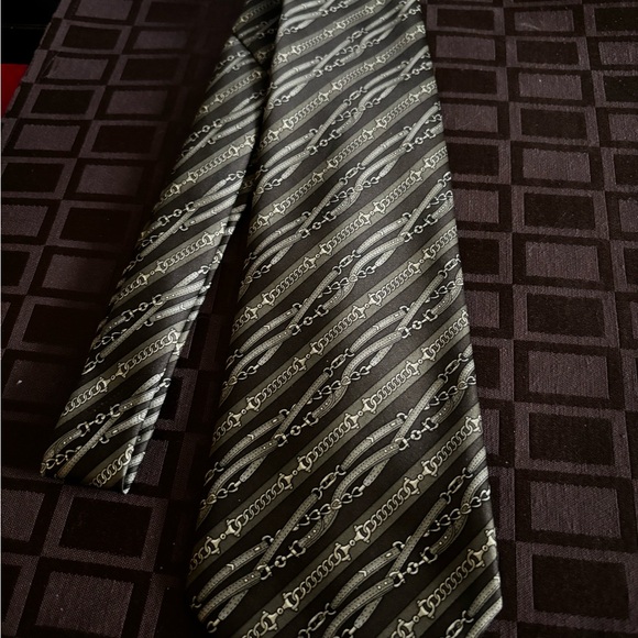 RENE’ CHAGAL 100% SILK TIE COLORS OF BROWN, BEIGH AND TAUPE QUALITY MADE TIE 59” - Picture 3 of 5